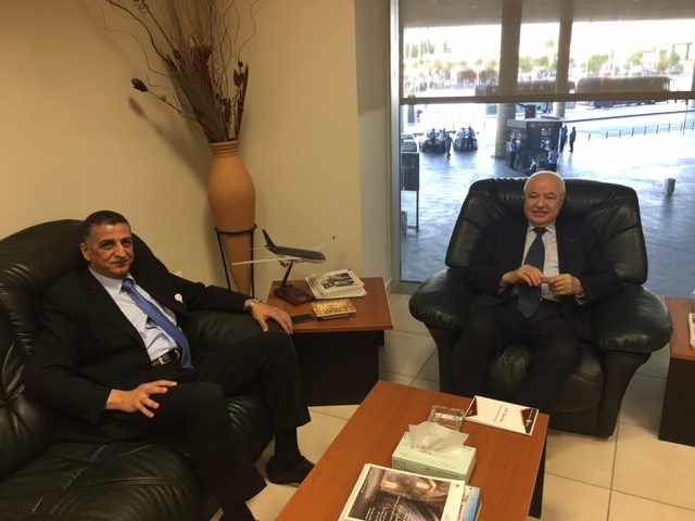 An agreement between HE Dr. Talal Abu-Ghazaleh and Head of Airport Services at Amman Queen Alia International Airport, Mr. Awni Shloul to implement an awareness campaign for the Talal Abu-Ghazaleh TAX Free project