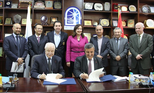 HE Dr. Talal Abu-Ghazaleh and Chairman of Amman Chamber of Commerce (ACC) HE Mr. Issa Haider Murad sign cooperation agreement aims to teach the Chinese language to traders 