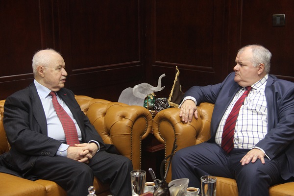 HE Dr. Talal Abu-Ghazaleh discusses with the Brazilian Ambassador to Jordan, HE Mr. Francisco Carlos Soares Luz ways of cooperation regarding the expansion of Talal Abu-Ghazaleh Organization in Brazil