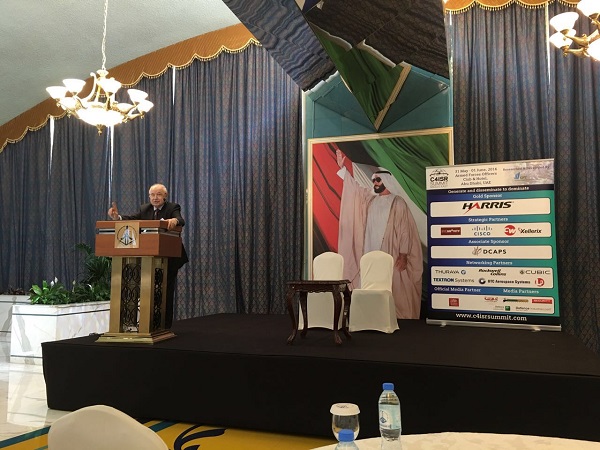 HE Dr. Talal Abu-Ghazaleh speaks at the opening ceremony of the C4ISR Summit 
