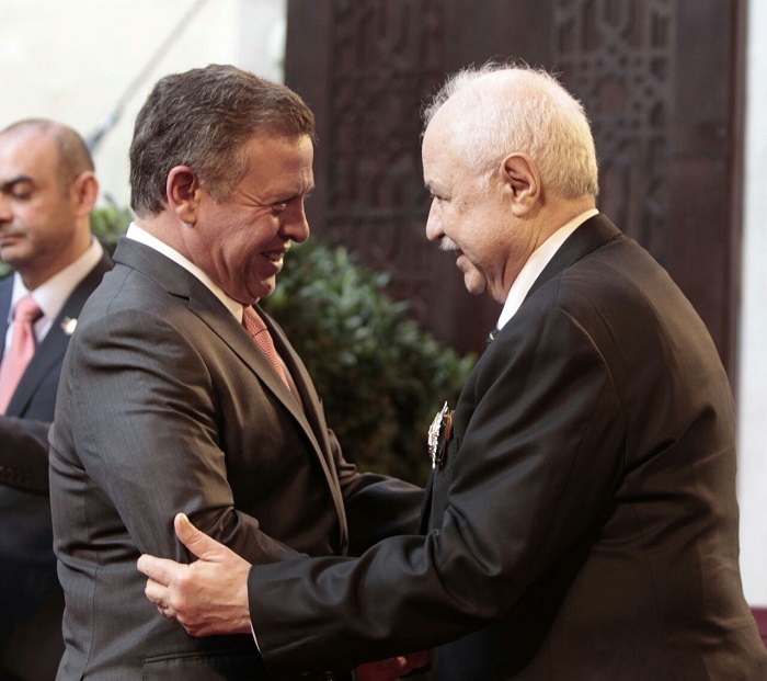 His Majesty King Abdullah II bestows upon HE Dr. Talal Abu-Ghazaleh the Order of Independence of the First Class for his contributions to the economy, education and technical fields