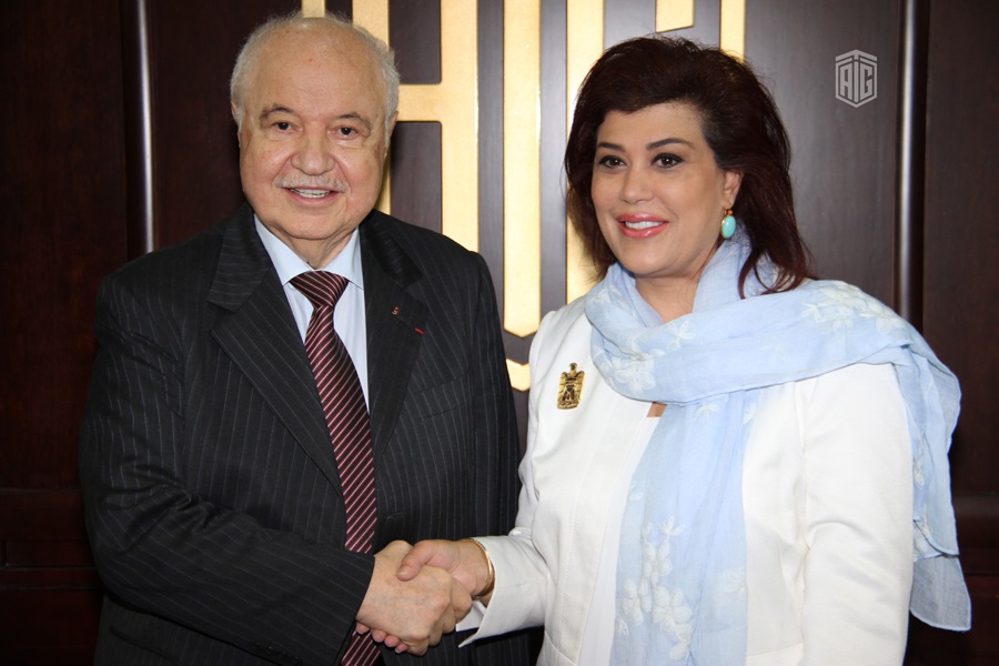 HE Dr. Talal Abu-Ghazaleh received the Iraqi Ambassador to Jordan HE Ms. Safia Al-Souhail to discuss methods of cooperation in common fields