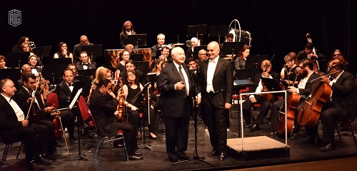 HE Dr. Talal Abu-Ghazaleh and the Italian Ambassador to Amman HE Mr.  Giovanni Brauzzi attend a concert presented by the Jordanian National Orchestra Association and conducted by Italian Maestro Francesco Attardi in the presence of Guest of Honor Minister
