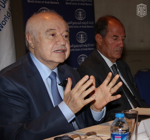 HE Dr. Talal Abu-Ghazaleh during his participation as a keynote speaker at the Annual Forum on Fighting Money Laundering, Terrorism Financing and Tax Evasion organized by the World Union of Arab Bankers
