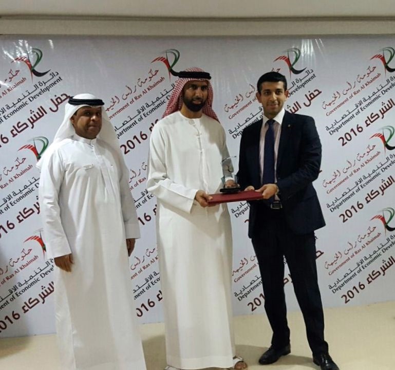 Ras Al Khaimah Department Of Economic Development honors TAG-Consult with an award for the  Best Interactive Supplier for 2016 in the Consulting Firms Category 