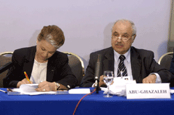Mr. Abu-Ghazaleh and Ms. Maria Livanos Cattaui at the 35th ...