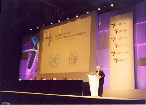 CEO Talal Abu-Ghazaleh delivers a speech at the World ...