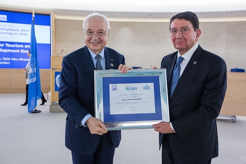 HE Dr. Talal Abu-Ghazaleh appointed a Special Ambassador for International Tourism and Sustainable Development during the Official Closing Ceremony of the International Year of Sustainable Tourism for Development 2017
