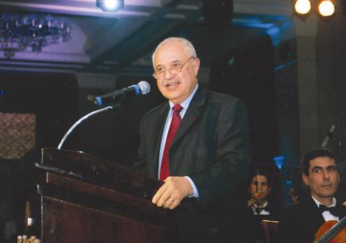 Mr. Talal Abu-Ghazaleh speaks at the concert of the ...